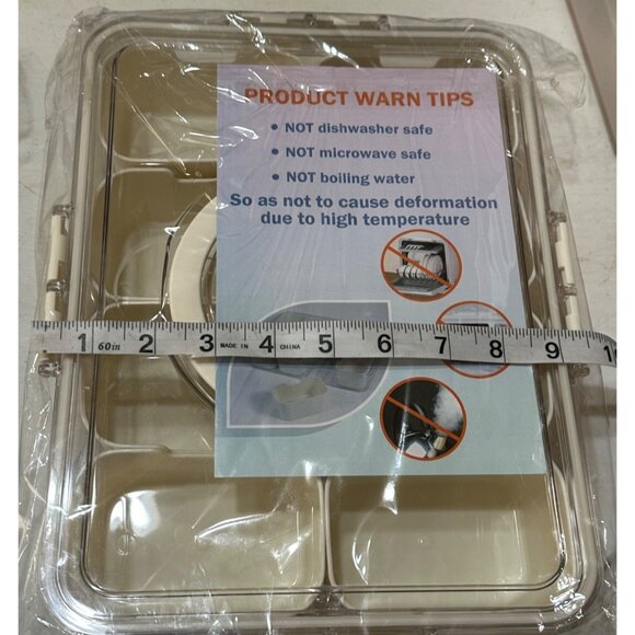 LOT of 2 Aurdeayl Brand 8-pc. Snack Bowls w/Handle & Clear Lid Beige Color (NEW) - Picture 8 of 15